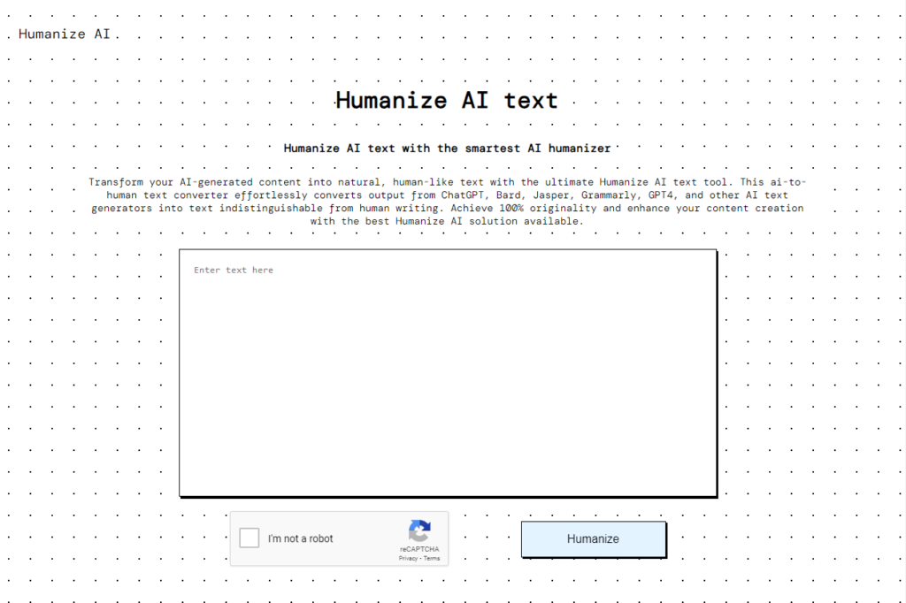 HumanizeAI Free AI Text Converter Tool