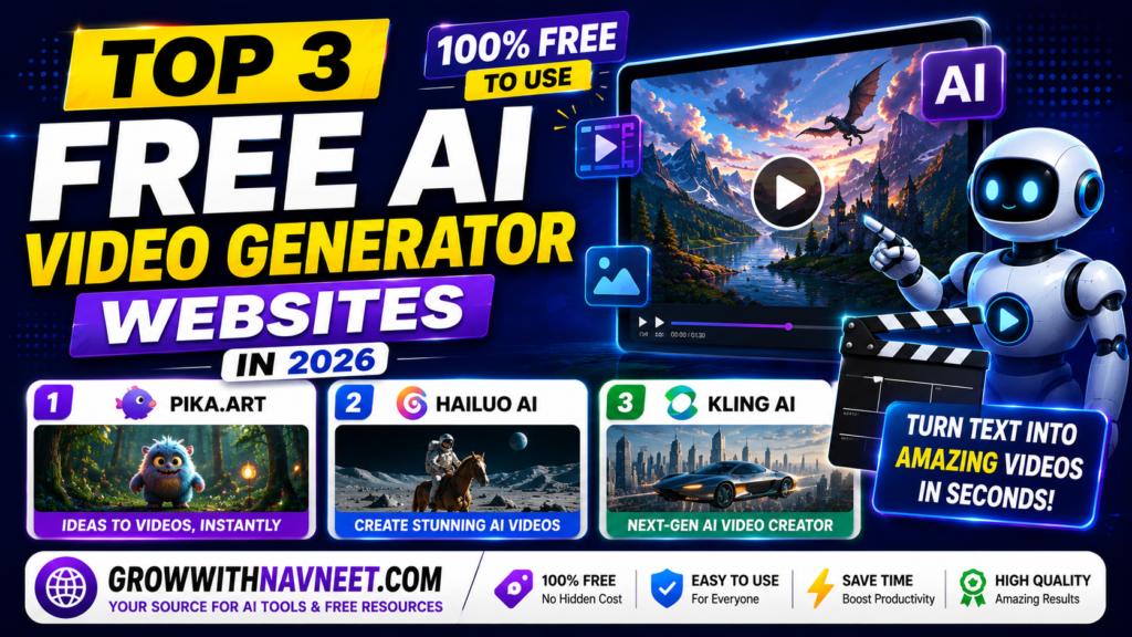 Top 3 FREE AI Video Generator Websites in 2026 Top 3 FREE AI Video Generator Websites