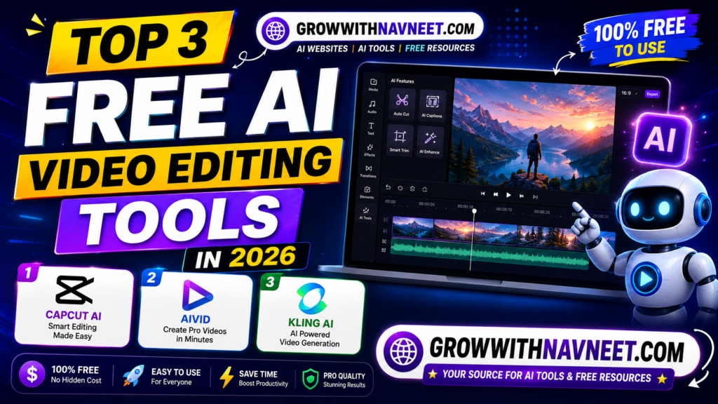 Top 3 FREE AI Video Editing Tools in 2026 Top 3 FREE AI Video Editing Tools